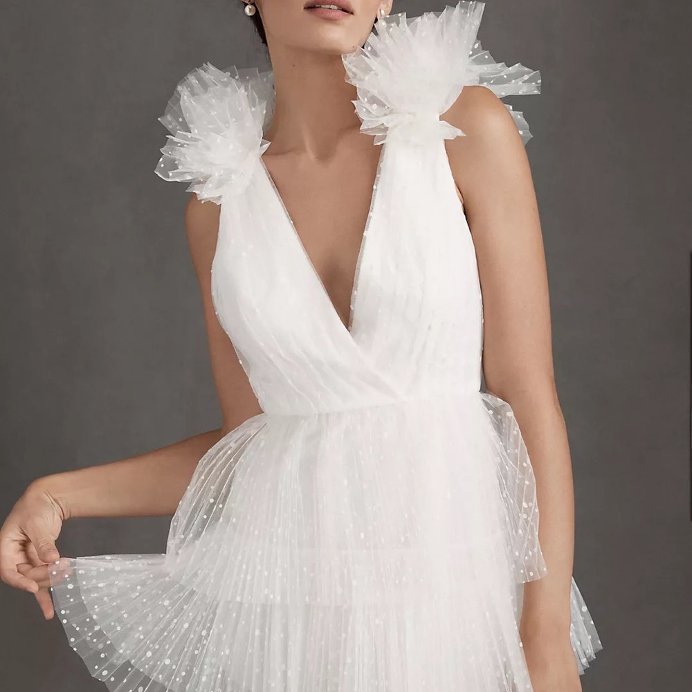 ML Monique Lhuillier Perrie Dress Ivory Size 14